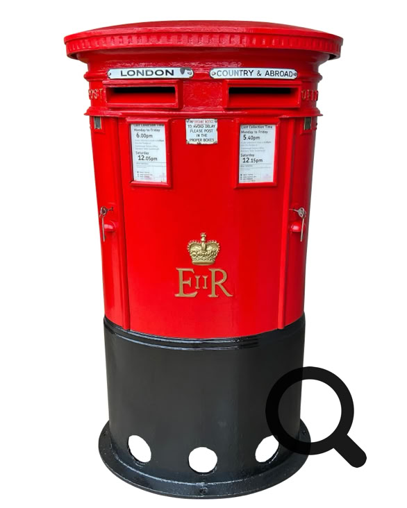 Originaler ER II (Elizabeth Regina) Doppel-Briefkasten aus Gusseisen
